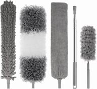 🧹 30-100 inch stainless steel extension pole microfiber feather duster - reusable, washable, bendable & lightweight cleaning duster for ceilings logo