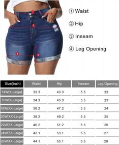 img 1 attached to Uoohal Plus Size Shorts Casual Summer Folded Hem High Waisted Denim Shorts