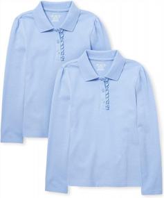 img 4 attached to Adorable Long Sleeve Ruffle Polo For Girls By The Children'S Place