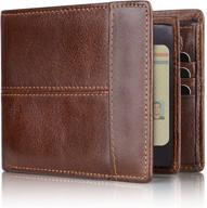 💼 stylish genuine leather bifold wallet with rfid blocking - must-have men's accessory logo