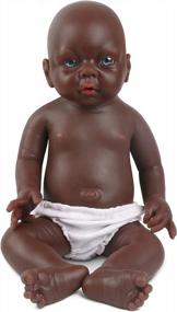 img 4 attached to Реалистичная 19-дюймовая черная силиконовая кукла новорожденного мальчика IVITA - реалистичные афроамериканские новорожденные куклы из невинилового материала