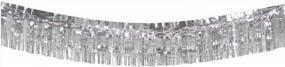 img 4 attached to 10 Feet Long Silver Foil Fringe Garland - Pack Of 1 Shiny Metallic Tassel Banner For Parade Floats, Bridal Showers, Weddings, Birthdays, And Wall Decorations