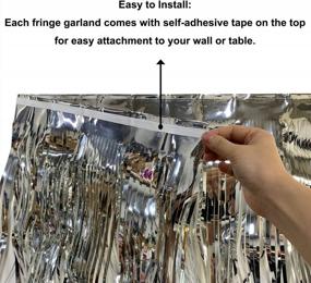 img 2 attached to 10 Feet Long Silver Foil Fringe Garland - Pack Of 1 Shiny Metallic Tassel Banner For Parade Floats, Bridal Showers, Weddings, Birthdays, And Wall Decorations