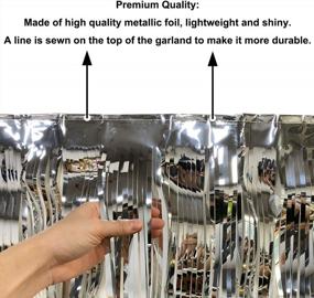 img 1 attached to 10 Feet Long Silver Foil Fringe Garland - Pack Of 1 Shiny Metallic Tassel Banner For Parade Floats, Bridal Showers, Weddings, Birthdays, And Wall Decorations