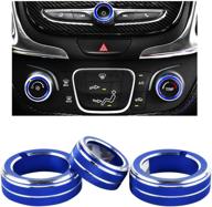 🚘 carfib volume ac knobs decals for chevrolet equinox lt - blue pack of 3 logo
