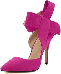 img 1 attached to Womens Pointy Suede Stiletto Bowknot Women's Shoes ~ Pumps