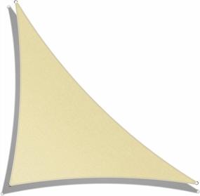 img 3 attached to Commercial Grade Beige Triangle Sun Shade Sail Canopy Awning Shelter For Outdoor Patio Or Carport - ATAPRT14, 14' X 14' X 19.8', UV Block And Resistant Fabric, Customizable