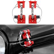 cherocar for jeep stainless steel locking hood latch catch kit for 2007-2017 jeep wrangler jk (red with lock) logo