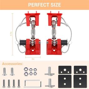 img 1 attached to CheroCar For Jeep Stainless Steel Locking Hood Latch Catch Kit For 2007-2017 Jeep Wrangler JK (Red With Lock)