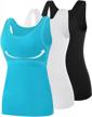top-quality amvelop soft cotton women tank tops with shelf bra - perfect for layering, undershirts, and activewear. available in convenient 1-3 pack! logo
