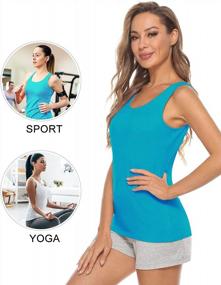 img 2 attached to Top-Quality AMVELOP Soft Cotton Women Tank Tops with Shelf Bra - Perfect for Layering, Undershirts, and Activewear. Available in Convenient 1-3 Pack!