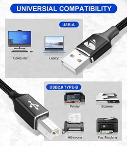 img 2 attached to 6Ft Printer Cable By Aioneus - Durable USB 2.0 Type A-Male To B-Male Cord For High-Speed Scanning And Compatible With HP, Canon, Brother, Samsung, Dell, Epson, Lexmark, Xerox, Piano, And DAC