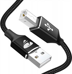 img 4 attached to Кабель принтера Aioneus длиной 6 футов — прочный кабель USB 2.0 типа A-Male-B-Male для высокоскоростного сканирования и совместимости с HP, Canon, Brother, Samsung, Dell, Epson, Lexmark, Xerox, Piano и DAC.