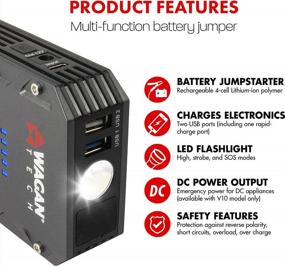 img 2 attached to Wagan EL7507 Jump Starter IOnBoost V10 Torque 1000Amp Peak 12V Portable Lithium Car Battery Up To 7.8L V10 Or 6.7L Diesel, 12V Jump Pack With Built-In LED Bright Light, UL Certified
