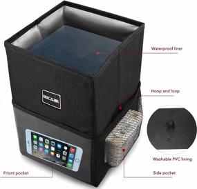 img 2 attached to Car Trash Can With Lid - Car Trash Bag Hanging With Storage Pockets Collapsible And Portable Car Garbage Bin, Leak-Proof Car Organizer, 1.82 Gallons Multipurpose Trash Bin For Car
