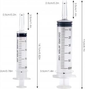 img 3 attached to DEPEPE Plastic Syringe Catheter Tip Set - 8Pcs, 20Ml And 60Ml With Caps For Lip Gloss, Lab, Measurement And Dispensing