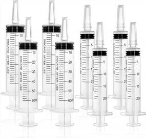 img 4 attached to DEPEPE Plastic Syringe Catheter Tip Set - 8Pcs, 20Ml And 60Ml With Caps For Lip Gloss, Lab, Measurement And Dispensing