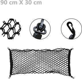 img 4 attached to 35 x 12 (90x30cm) Heavy Duty Truck Cargo Net - Stretchable & Adjustable with 4 Hooks, Storage Mesh Organizer Bungee Net for Car, SUV, Truck - Universal Elasticized Design