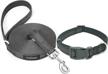dog leash and collar set with 6 length choices (25ft, 15ft, 10ft, 6ft, 5ft & 4 ft) & 4 neck size choices for x-small to large dogs logo