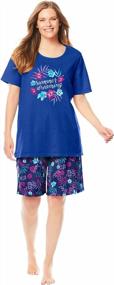 img 4 attached to Comfortable And Stylish: Women'S Plus Size Knit PJ Short Set By Dreams & Co.
