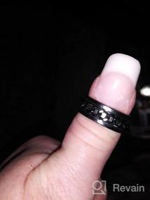 img 4 attached to 8-миллиметровое кольцо для свадьбы байкера со спиновой вставкой на цепочке из нержавеющей стали - прочное и стильное