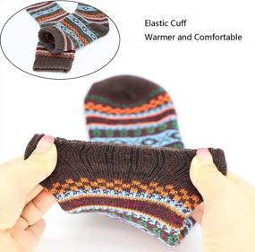 img 1 attached to 5Pairs Men Wool Socks Thick Thermal Hiking Winter Warm Boot Heavy Soft Cozy Socks For Cold Weather