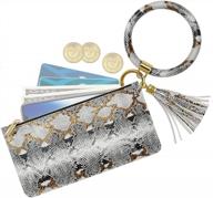 women's tassel keychain wallet bracelet with doormoon circle bangle and ring logo