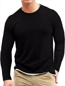 img 4 attached to Aiyino Men'S Fitted Long Sleeve Crew Neck T-Shirt - Soft And Casual In Sizes S To 5XL