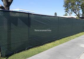 img 1 attached to FENCESMART4U 8’ X 25’ Dark Green UV Rated 85% Blockage Fence Privacy Screen Windscreen Shade Cover Fabric Mesh Tarp W/Grommets (145Gsm)