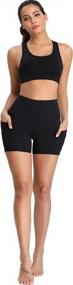 img 1 attached to Oalka Women'S Short Yoga Side Pockets High Waist Workout Running Sports Shorts 4