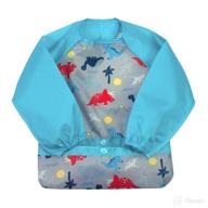 easy-wear waterproof long sleeve bib by green sprouts - flipped pocket, soft material, easy-to-clean smock logo