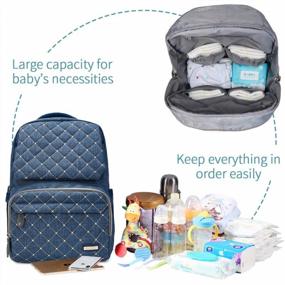 img 3 attached to Waterproof Diaper Bag Backpack For Baby Boys And Girls With Changing Pad - Multifunctional Travel Rucksack In Unisex Blue, Designed For Moms And Dads - Bamomby