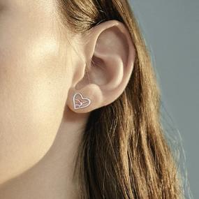 img 3 attached to Rose Gold Flipping Gymnasts Earrings - 925 Silver Gymnast Jewelry For Girls
