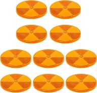 10 pack front reflector round reflector for driveway fence gate posts trailers safety reflectors automobiles boats mailboxes reflector with center mounting hole (yellow) logo