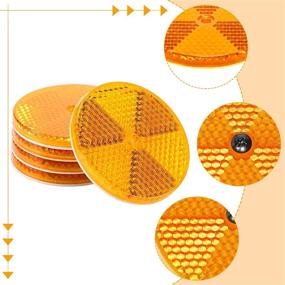 img 1 attached to 10 Pack Front Reflector Round Reflector For Driveway Fence Gate Posts Trailers Safety Reflectors Automobiles Boats Mailboxes Reflector With Center Mounting Hole (Yellow)