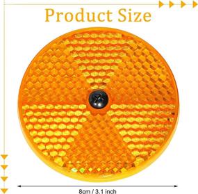 img 2 attached to 10 Pack Front Reflector Round Reflector For Driveway Fence Gate Posts Trailers Safety Reflectors Automobiles Boats Mailboxes Reflector With Center Mounting Hole (Yellow)