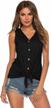 women's sleeveless tie knot button down shirt - casual blouse with curved hemline tops (s-xxl) logo