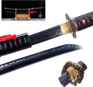 японский меч катана t10 из закаленной глины - настоящее лезвие funan sengo full tang с полировкой логотип