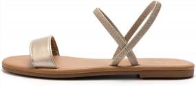 img 3 attached to Comfortable And Stylish Ankle Strap Sandals For Women: LUFFYMOMO Slip-On Flats For Summer