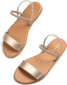 img 2 attached to Comfortable And Stylish Ankle Strap Sandals For Women: LUFFYMOMO Slip-On Flats For Summer