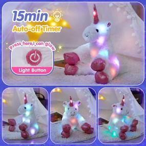 img 1 attached to 16'' Giant Light-Up Unicorn Plush Toy: LED Stuffed Animal Nightlight For Kids Girls - Perfect Valentine'S & Birthday Gift!