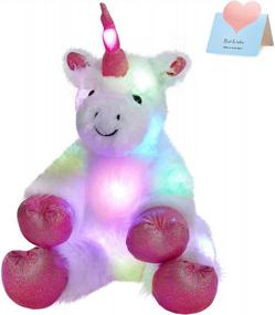 img 4 attached to 16'' Giant Light-Up Unicorn Plush Toy: LED Stuffed Animal Nightlight For Kids Girls - Perfect Valentine'S & Birthday Gift!
