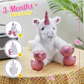 img 3 attached to 16'' Giant Light-Up Unicorn Plush Toy: LED Stuffed Animal Nightlight For Kids Girls - Perfect Valentine'S & Birthday Gift!