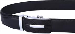 img 1 attached to 👔 Lavemi Men's Genuine Leather Adjustable Ratchet Belt for Dress & Casual Wear - Exact Fit, Stylish Gift Box Included