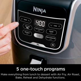 img 3 attached to Ninja AF150AMZ 5.5 Qt Air Fryer XL - Roast, Bake, Reheat & Dehydrate With Dishwasher Safe Nonstick Basket & Crisper Plate + Chef-Inspired Recipe Guide (Grey)
