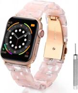 fashion resin band lightweight compatible apple watch strap for women - 38mm 40mm 41mm, 42mm 44mm 45 mm replacement iwatch se series 7/6/5/4/3/2/1 logo