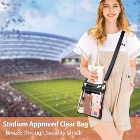 img 3 attached to Stay Stylishly Compliant with Clear Purse F Color Stadium Approved Women's Handbags & Wallets via Crossbody Bags