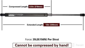 img 1 attached to 🔧 C16-22360 Gas Shocks Struts for 13 inch 35 Lb/156N Truck Pickup Tool Box, Weatherguard Aluminum Toolbox, ARE Topper Camper Shell, Side Window – Set of 2 by Vepagoo