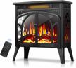 kismile 3d infrared electric fireplace stove heater with realistic flame effects, freestanding portable indoor space heater with overheating safety system and adjustable brightness logo