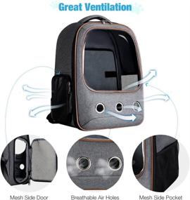 img 2 attached to 🐱 Lekereise Expandable Transparent Cat Backpack Carrier: Airline Approved, Clear Ventilated Design for Small Cats and Dogs - Grey